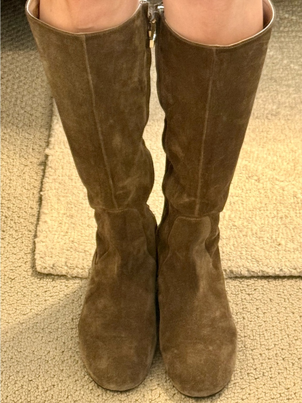 Furla Tall Suede Over-the-Knee Boots in Brown